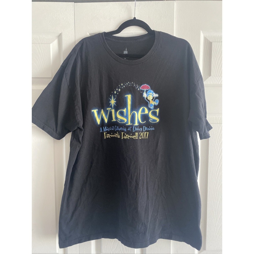Disney Parks Wishes Fireworks Farewell 2017 Womens Size 3X Black Cotton Tee